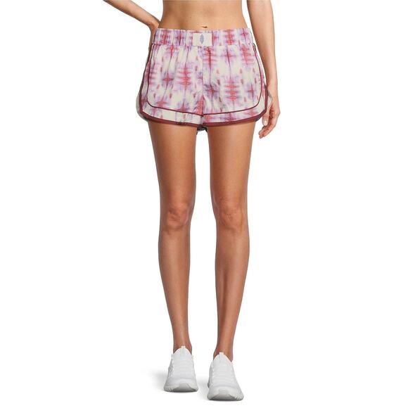 New Free People Movement Varsity Blues Printed Shorts Women's Size Large - Picture 2 of 11